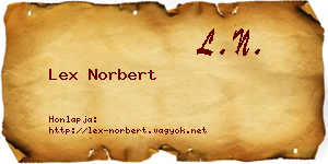 Lex Norbert névjegykártya