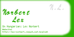 norbert lex business card